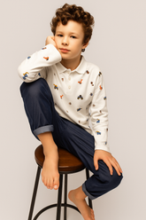 All-Over Embroidered Soft Cotton Polo Shirt