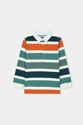 Bold Stripes Classic Polo Tee – Autumn Tones