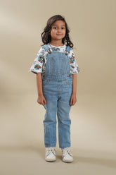 100% Cotton Denim Dungaree Light Blue