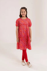 Lawn Digital Printed Top (red)