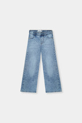 Classic Light Wash Wide-Leg Denim Jeans For Girls