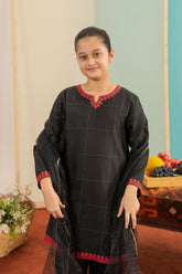 Rose Check Delight -Premium Zari check Cotton for winter