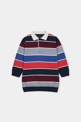 Multi-Stripe Polo Sweatshirt