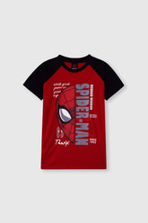 Kids Soft Cotton SpiderMan Raglon Sleeves T Shirt