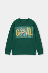 Kids Green Goal Print Sweatshirt