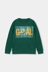 Kids Green Goal Print Sweatshirt