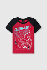 Kids Soft Cotton Graphic Raglan Sleeve T Shirt