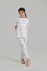 Girls All-Over Printed Soft Cotton Night Suit