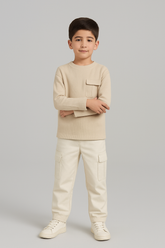 Classic Beige Waffle Pocket Tee