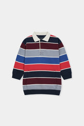 Multi-Stripe Polo Sweatshirt