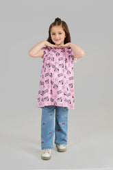 Allover Printed Cotton Long knit Frock