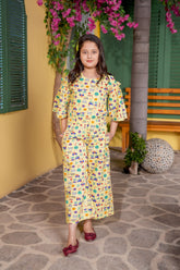Yellow Printed Girls Co-Ord Set