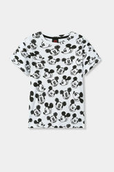 Kids All Mickey Over Printed T Shirt