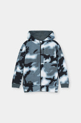 Boys Monochrome Camo Zip-Up Hoodie