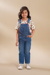 Denim 100% Cotton Dungarees Dark Blue