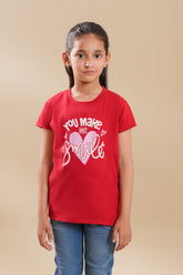 Girls Soft Cotton Heart T Shirt