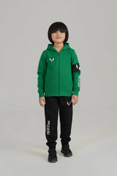 Green Messi Hoodie & Jogger Set For Boys