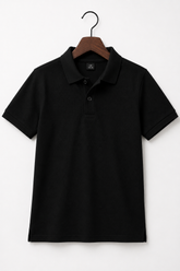 Kids Classic Black Polo Shirt
