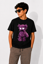 Shadow Spike Bear Graphic Tee – Black