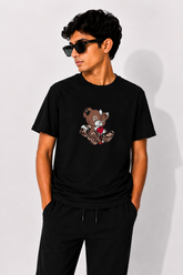 Urban Teddy Graphic Tee – Black