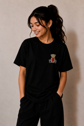 Red teddy-Black shirt