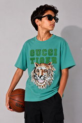 Gucci Tiger-sage green shirt