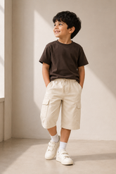 Boys off white Cargo Shorts