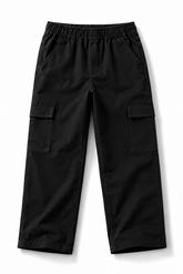 6 Pocket Black Cargo Pants – Kids