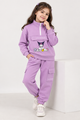 Premium Girls’ Kuromi Fleece Winter Co-Ord Set