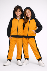 Bold Orange & Black Zip-Up Hoodie Set (unisex)