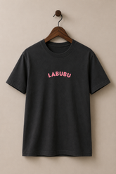 Labubu Graphic Tee – Washed Black