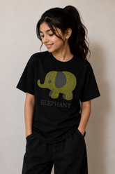 Little Elephant Graphic Tee – Black