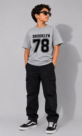 Brooklyn 78 Grey Graphic T-Shirt for Boys