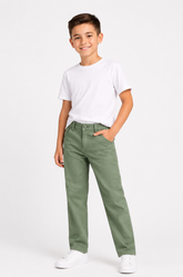Kids Sage Green Cotton Pants