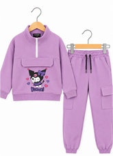 Premium Girls’ Kuromi Fleece Winter Co-Ord Set