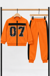 Kids Orange & Black Tracksuit – 07 Patch