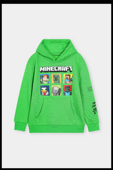 Minecraft Green Hoodie For Boys – Official Character Print