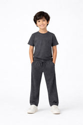 Charcoal Grey Kids Co-Ord Set – Comfortable T-Shirt Trouser Outfit