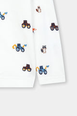 All-Over Embroidered Soft Cotton Polo Shirt