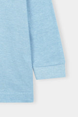 Classic Cotton Long Sleeve Polo – Sky Blue