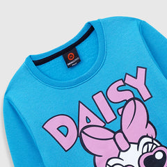 Girls Soft Cotton Daisy Duck Printed Fleece Tracksuit