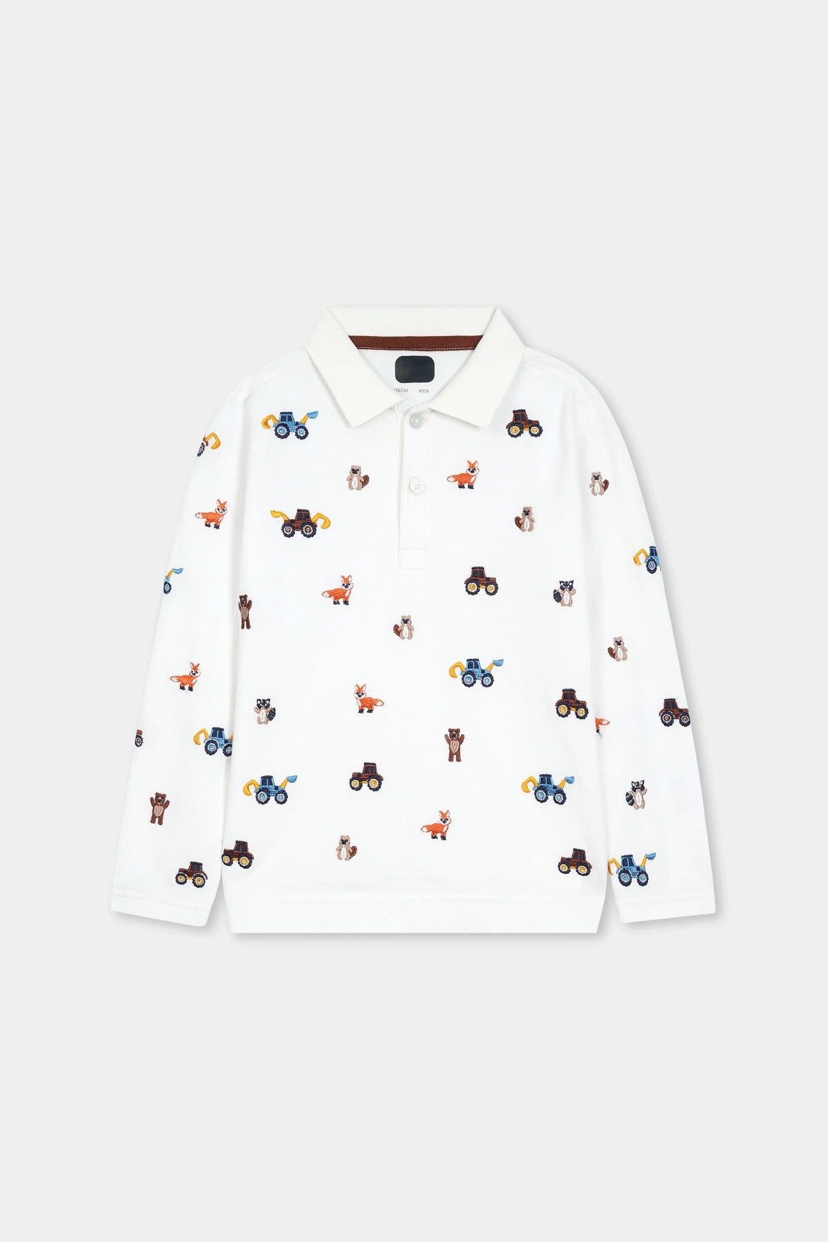 All-Over Embroidered Soft Cotton Polo Shirt