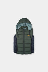 Men’s Green and Black Sleeveless Puffer Jacket