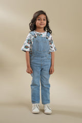 100% Cotton Denim Dungaree Light Blue