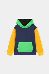Vibrant Colorblock' Hoodie Set – Navy, Yellow & Green Pop