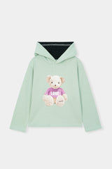 Minty Bear Love ' Hoodie Set – Soft Green with Teddy Print