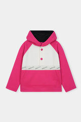 Bold Pink & White Colorblock Hoodie Set – Playful Street Style for girls