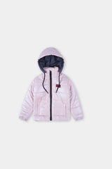 Glittery Pink Hoodie Puffer For Girls