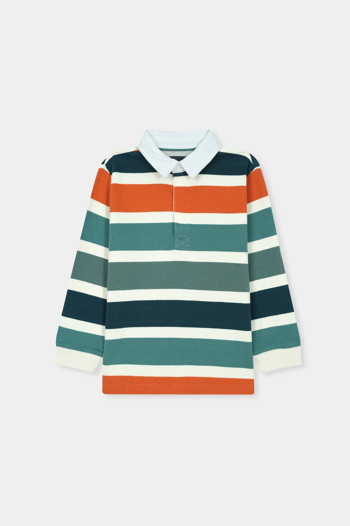 Bold Stripes Classic Polo Tee – Autumn Tones