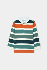 Bold Stripes Classic Polo Tee – Autumn Tones